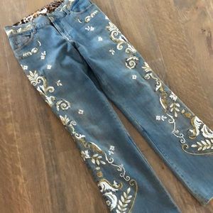 Cache embroidered jeans